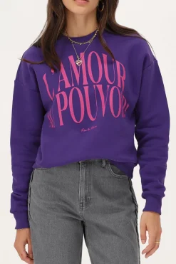 My Jewellery Sweat "L'amour Au Pouvoir" Violet Discount