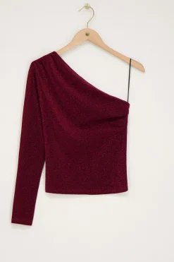 My Jewellery Top à Une Manche En Lurex Rouge Foncé Rouge/Rouge foncé Sale