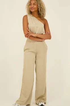 My Jewellery Top Asymétrique Satiné Beige Hot