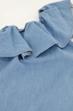 My Jewellery Top Asymétrique En Denim Avec Volants Discount