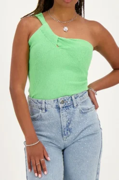 My Jewellery Top Asymétrique Avec Effet Torsadé Vert Outlet