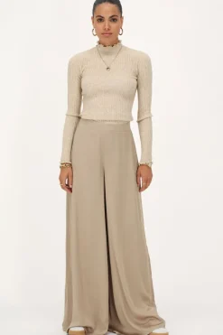 My Jewellery Top Beige à Volants Et Manches Longues Online