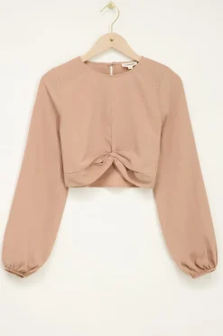 My Jewellery Top Beige En Crêpe à Boutons New