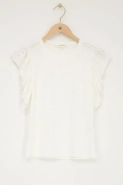 My Jewellery Top Blanc Avec Broderies Et Volants Sur Toute La Surface Best