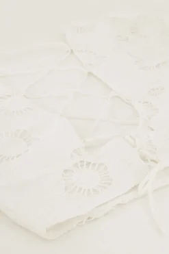 My Jewellery Top Blanc Avec Dos Noué Et Broderie Florale Sale
