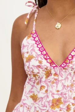 My Jewellery Top Blanc Avec Imprimé Floral Rose Et Nœuds Papillon Discount