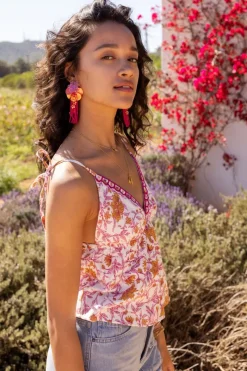 My Jewellery Top Blanc Avec Imprimé Floral Rose Et Nœuds Papillon Discount
