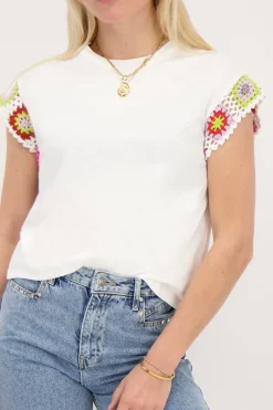 My Jewellery Top Blanc Crocheté Multicolore Outlet