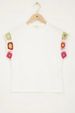 My Jewellery Top Blanc Crocheté Multicolore Outlet