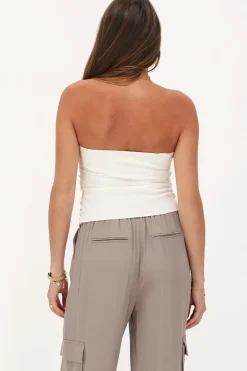 My Jewellery Top Bustier Blanc Drapé Blanc/Crème New