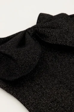 My Jewellery Top Bustier En Lurex Noir Avec Nœud Best
