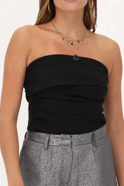 My Jewellery Top Bustier Drapé Noir Discount
