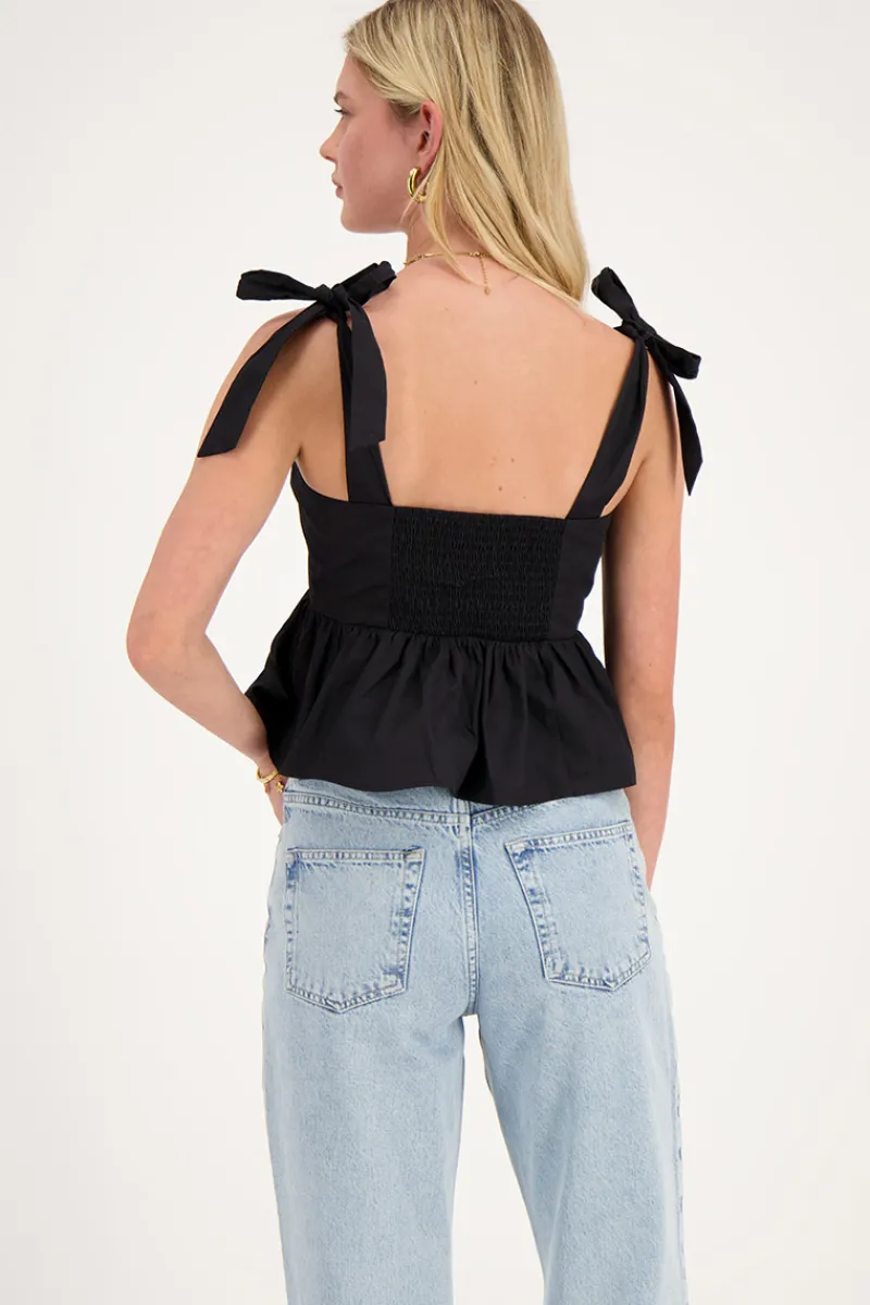 My Jewellery Top Corset Noir Avec Nœuds Papillon Hot