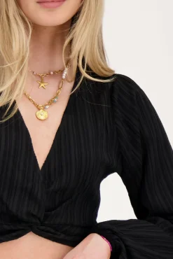 My Jewellery Top Court Avec Noeuds Noir Best