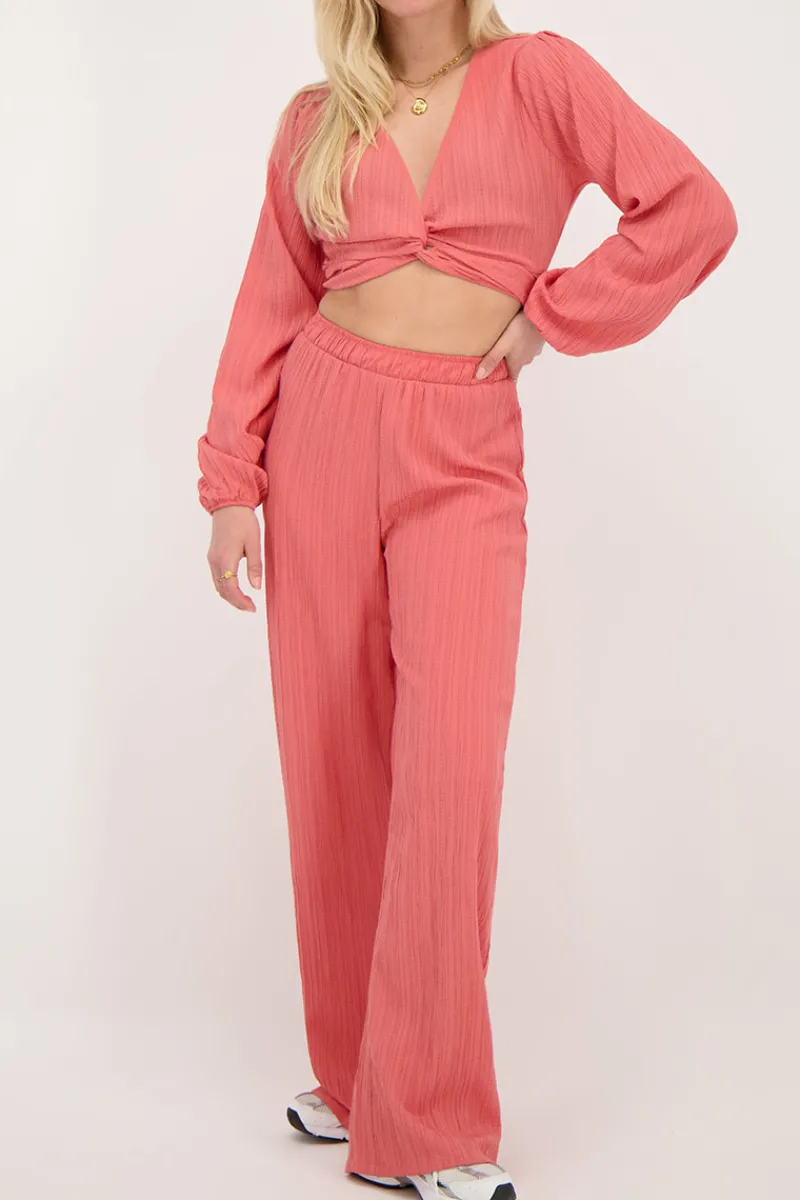 My Jewellery Top Court Rose Corail Avec Boutons Rose/Corail Online