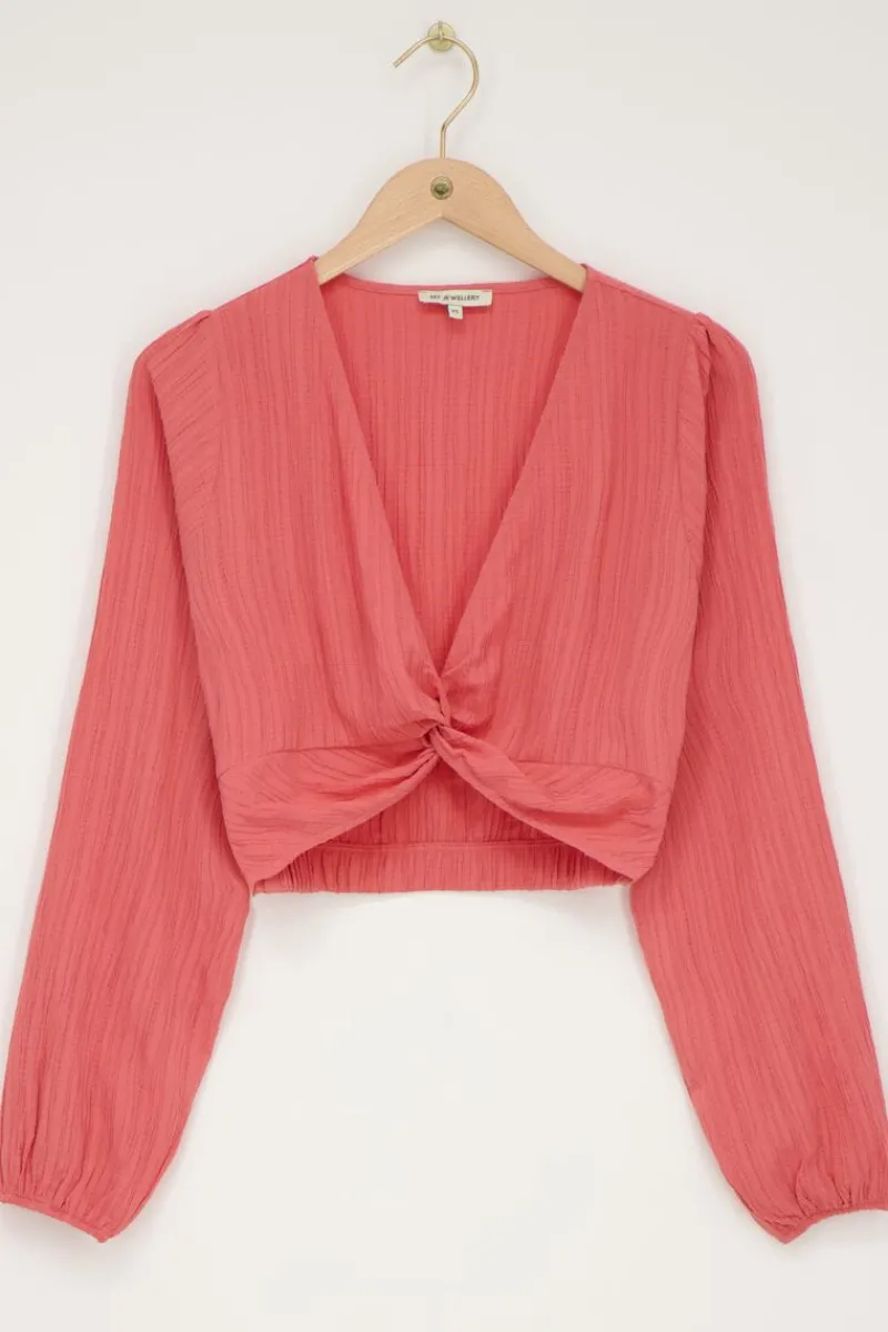 My Jewellery Top Court Rose Corail Avec Boutons Rose/Corail Online