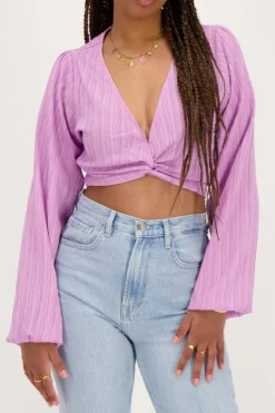 My Jewellery Top Court Avec Noeuds Violet Fashion