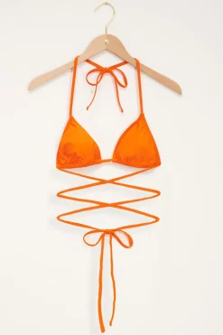My Jewellery Top De Bikini Triangle Avec Détail à Nouer Orange New