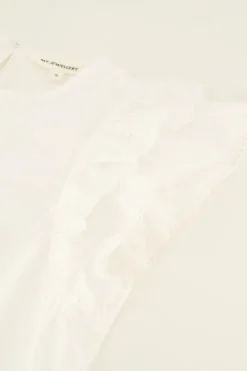 My Jewellery Top En Coton Blanc Manches à Volants Sale