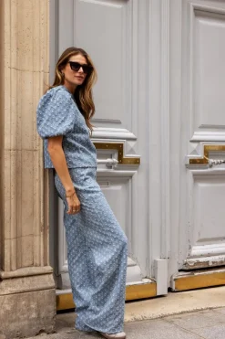 My Jewellery Top En Denim Bleu Avec Paillettes Discount