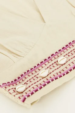 My Jewellery Top En Lin Avec Coquillages Beige Online