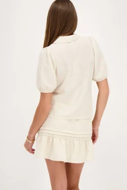 My Jewellery Top En Lin Avec Nœuds Beige Fashion