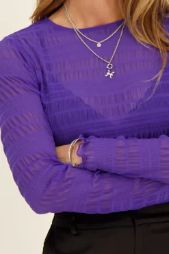 My Jewellery Top En Maille Texturée Violet Best