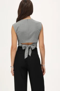 My Jewellery Top Gris Avec Noeud Best