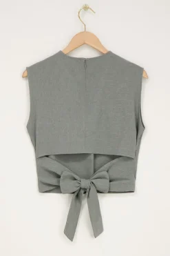 My Jewellery Top Gris Avec Noeud Best
