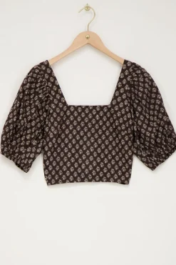 My Jewellery Top Gris Foncé à Motifs Outlet