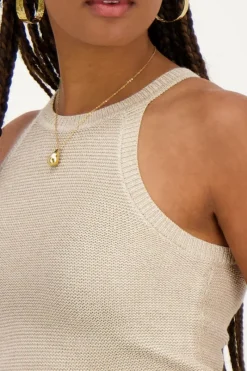 My Jewellery Top Licou Avec Lurex Beige Online