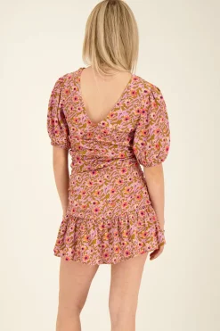 My Jewellery Top Lilas à Imprimé Floral Kaki Discount
