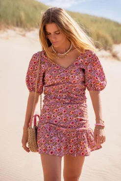 My Jewellery Top Lilas à Imprimé Floral Kaki Discount