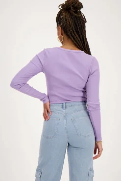 My Jewellery Top Lilas Côtelé Violet clair Online