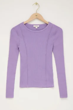 My Jewellery Top Lilas Côtelé Violet clair Online