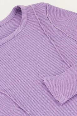 My Jewellery Top Lilas Côtelé Violet clair Online