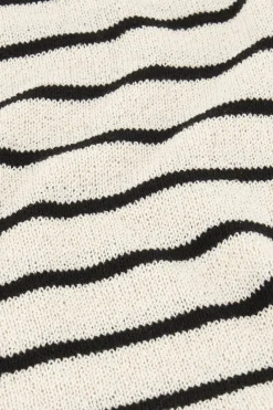 My Jewellery Top Musclé Rayé Noir Et Beige Noir et blanc/Beige Fashion