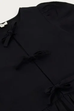 My Jewellery Top à Nœuds Et Manches Bouffantes Noir Best