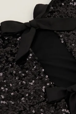 My Jewellery Top Noir à Paillettes Avec Nœuds New