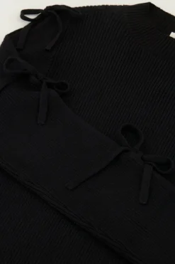 My Jewellery Top Avec Nœuds Sur Les Manches Noir Best