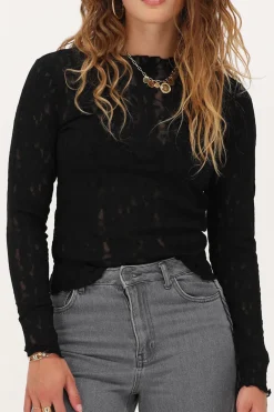 My Jewellery Top En Dentelle Avec Col Bateau Noir Online