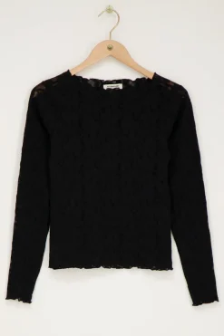 My Jewellery Top En Dentelle Avec Col Bateau Noir Online