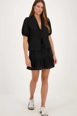 My Jewellery Top En Lin Avec Nœuds Noir Online