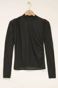 My Jewellery Top Noir Plissé En Mesh New