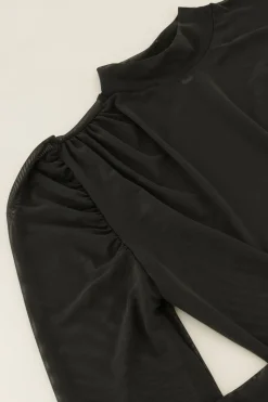 My Jewellery Top Noir Plissé En Mesh New