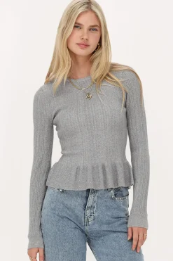 My Jewellery Top Peplum Argenté Avec Lurex Sale