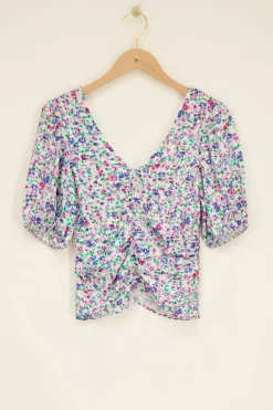 My Jewellery Top Plissé Blanc Fleuri Online