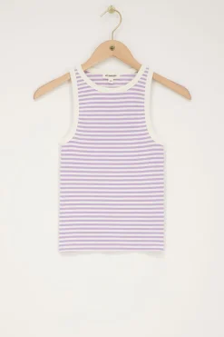 My Jewellery Top Rayé Lilas Et Blanc Violet clair Fashion