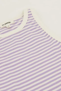 My Jewellery Top Rayé Lilas Et Blanc Violet clair Fashion