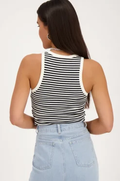 My Jewellery Top Rayé Et Blanc Noir Sale